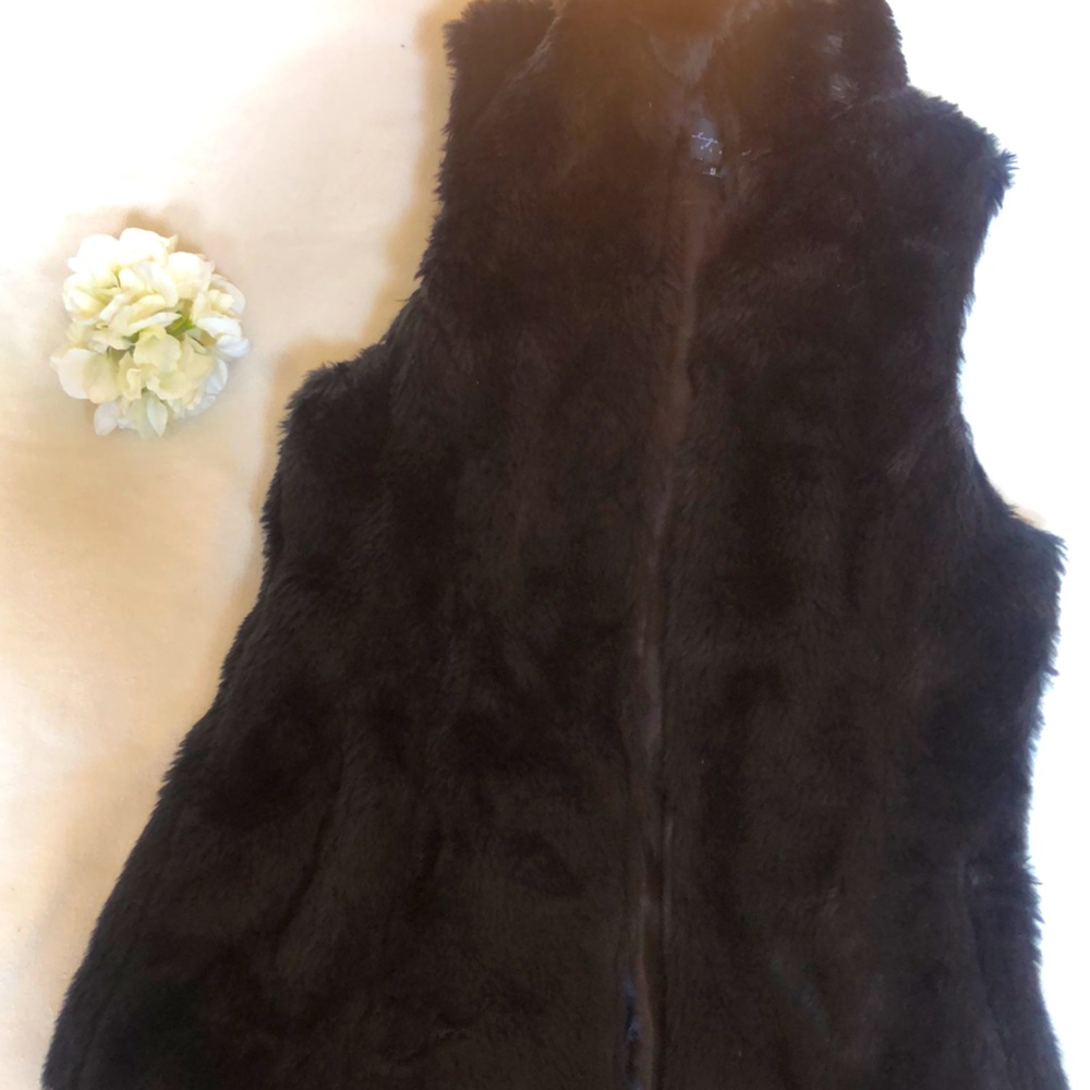 Faux Fur Black Women’s Vest in Size Small